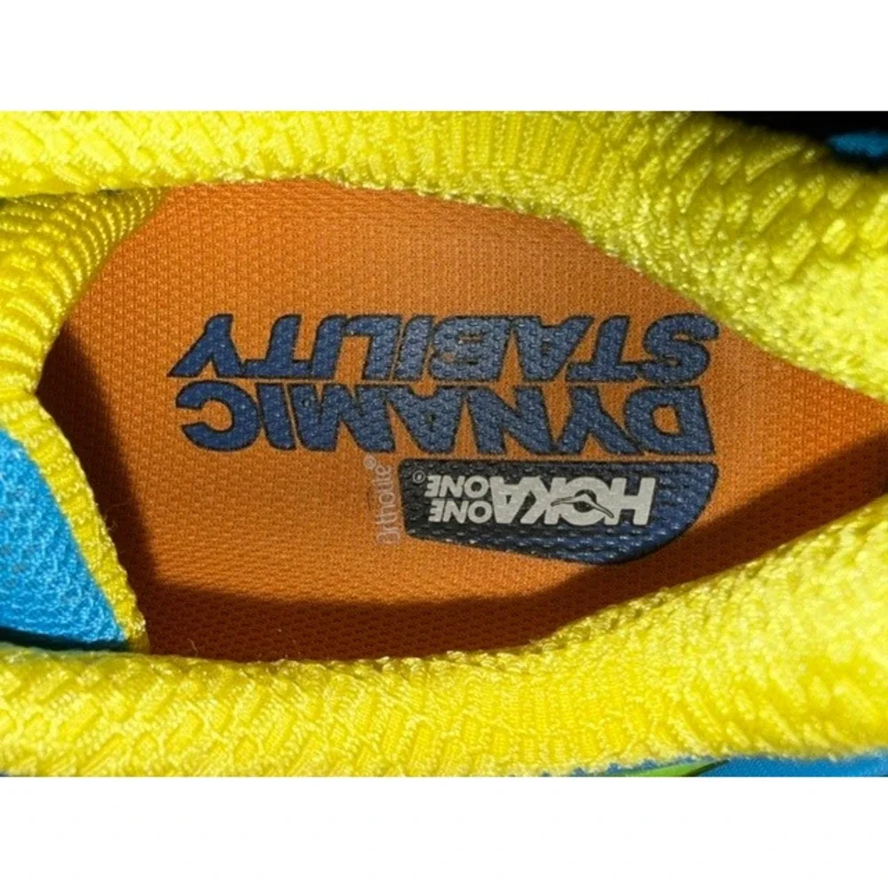 Hoka One One Arahi Blue Blazing Yellow Running Shoes Mens Sz 11.5
